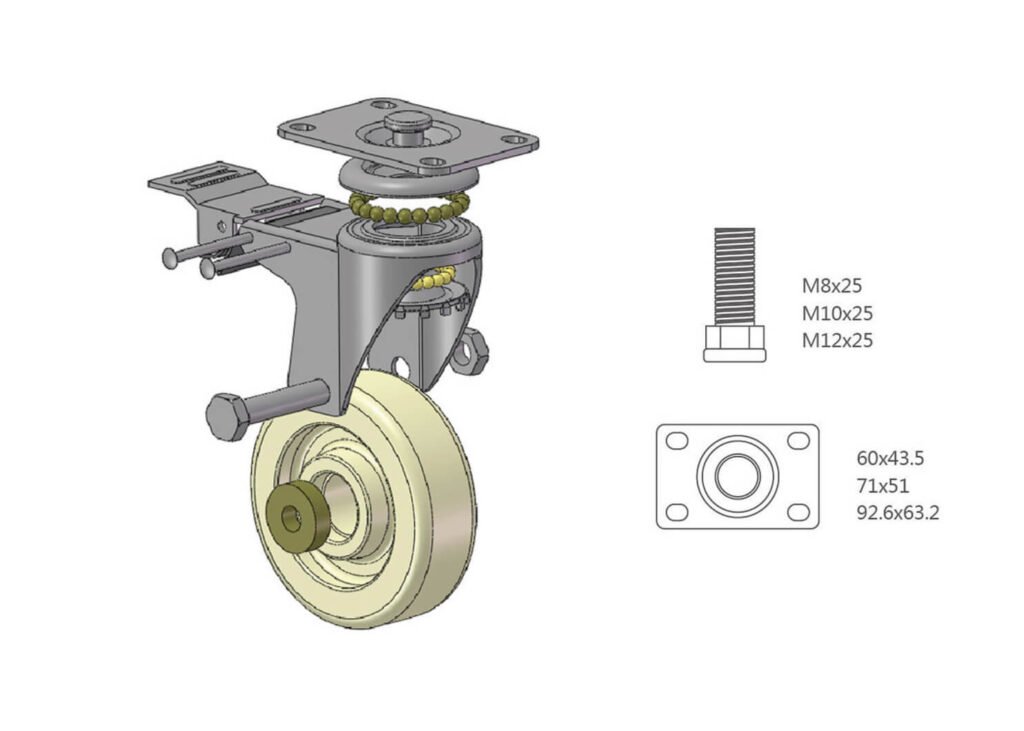 05 Series White PP caster