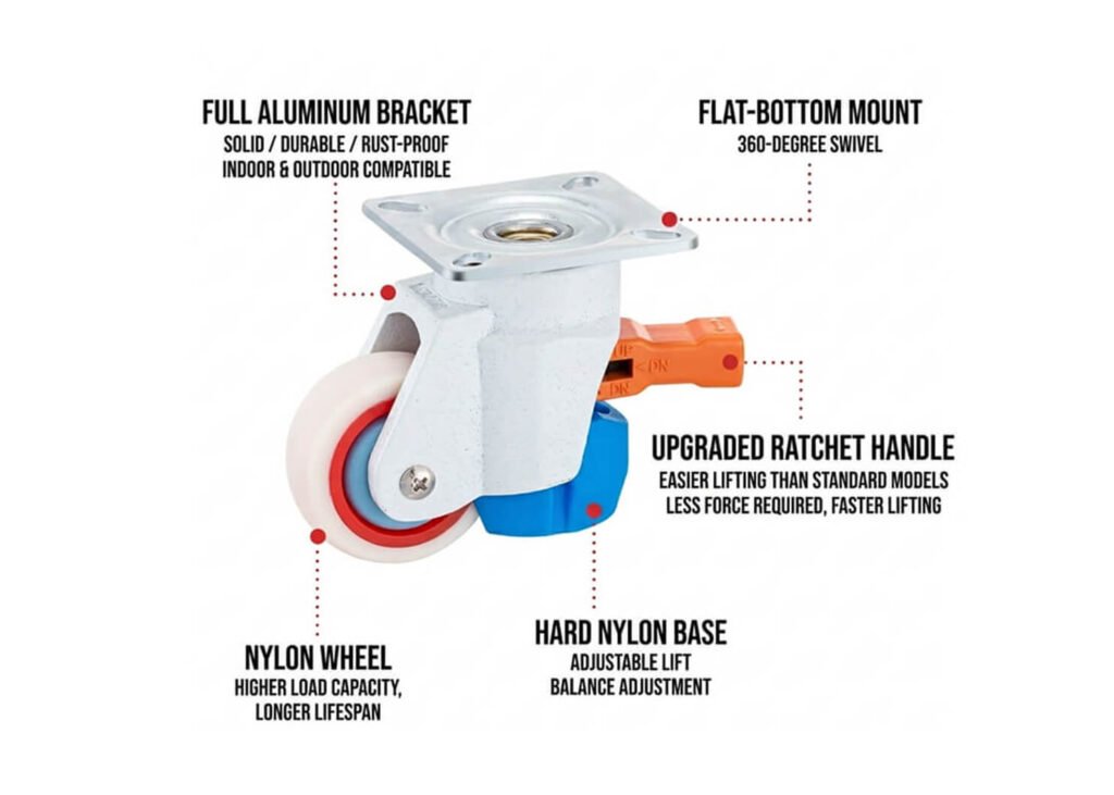 Ratchet Leveling Caster