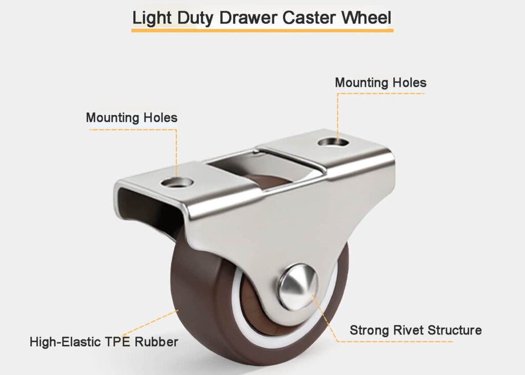 drawer caster wheel structure