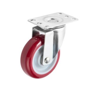 19-SS-Dark-Red-PU-Medium-Duty-Caster-Swivel
