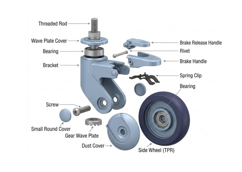 M02 Seires Medical Caster