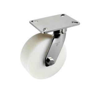 Super-Heavy-Duty-Stainless-Steel-White-Nylon-Caster-Swivel-8in